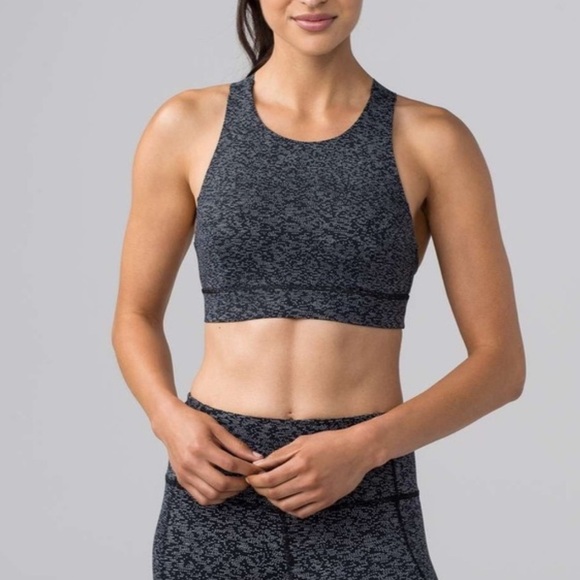 Lululemon Fast & Free Sports Bra (Nulux) Soundwave Alpine White Black - Picture 1 of 12